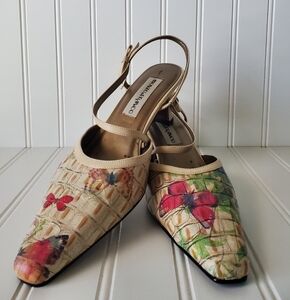 Monzo & Franco Vintage Butterfly Slingbacks Women's Sz 8